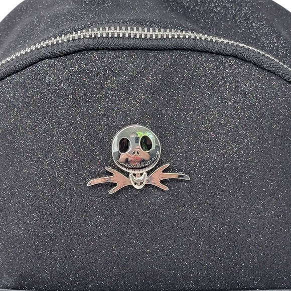 Bioworld Disney Jack Skellington Mini Backpack Glitter Black Nightmare New - Picture 2 of 16
